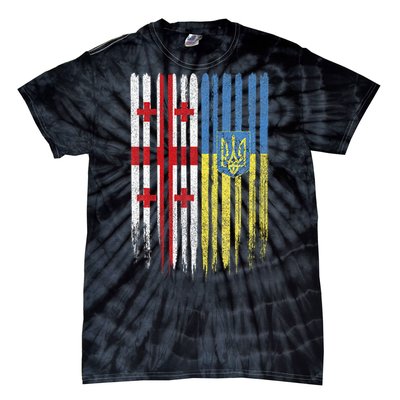 Georgia Ukraine Georgian Ukrainian Flag Tie-Dye T-Shirt