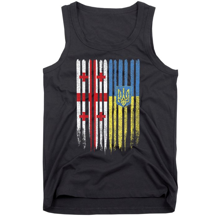 Georgia Ukraine Georgian Ukrainian Flag Tank Top