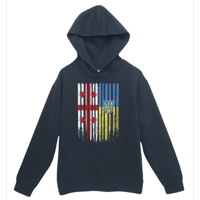 Georgia Ukraine Georgian Ukrainian Flag Urban Pullover Hoodie