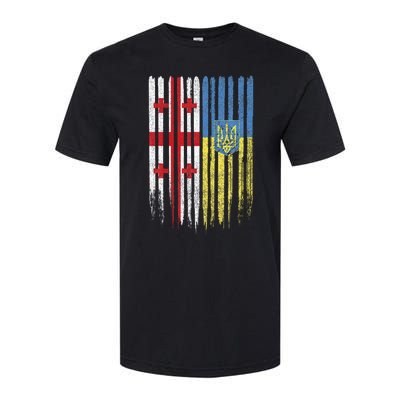 Georgia Ukraine Georgian Ukrainian Flag Softstyle CVC T-Shirt