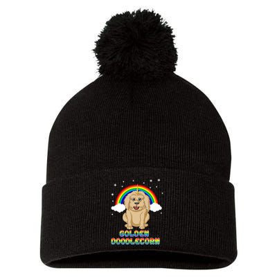 Goldendoodle Unicorn Pom Pom 12in Knit Beanie