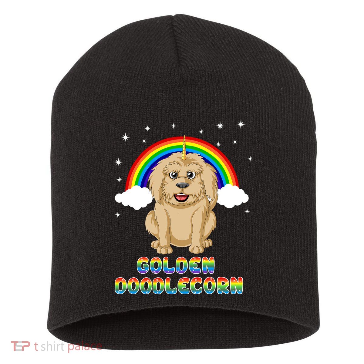Goldendoodle Unicorn Short Acrylic Beanie