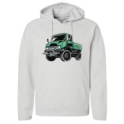 Green Unimog Performance Fleece Hoodie