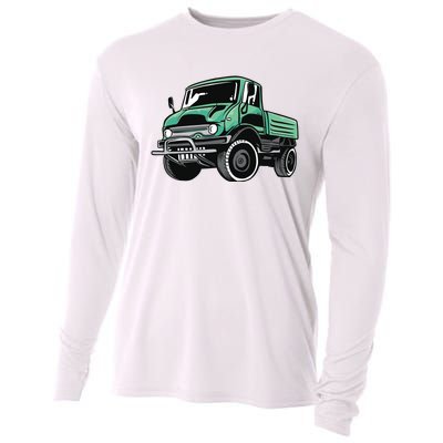 Green Unimog Cooling Performance Long Sleeve Crew