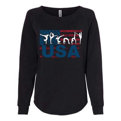 Gymnastics Usa Girl Patriotism Funny Sports Us American Gift Cute Gift Womens California Wash Sweatshirt