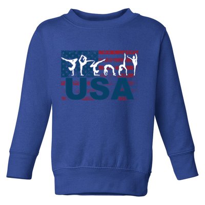 Gymnastics Usa Girl Patriotism Funny Sports Us American Gift Cute Gift Toddler Sweatshirt
