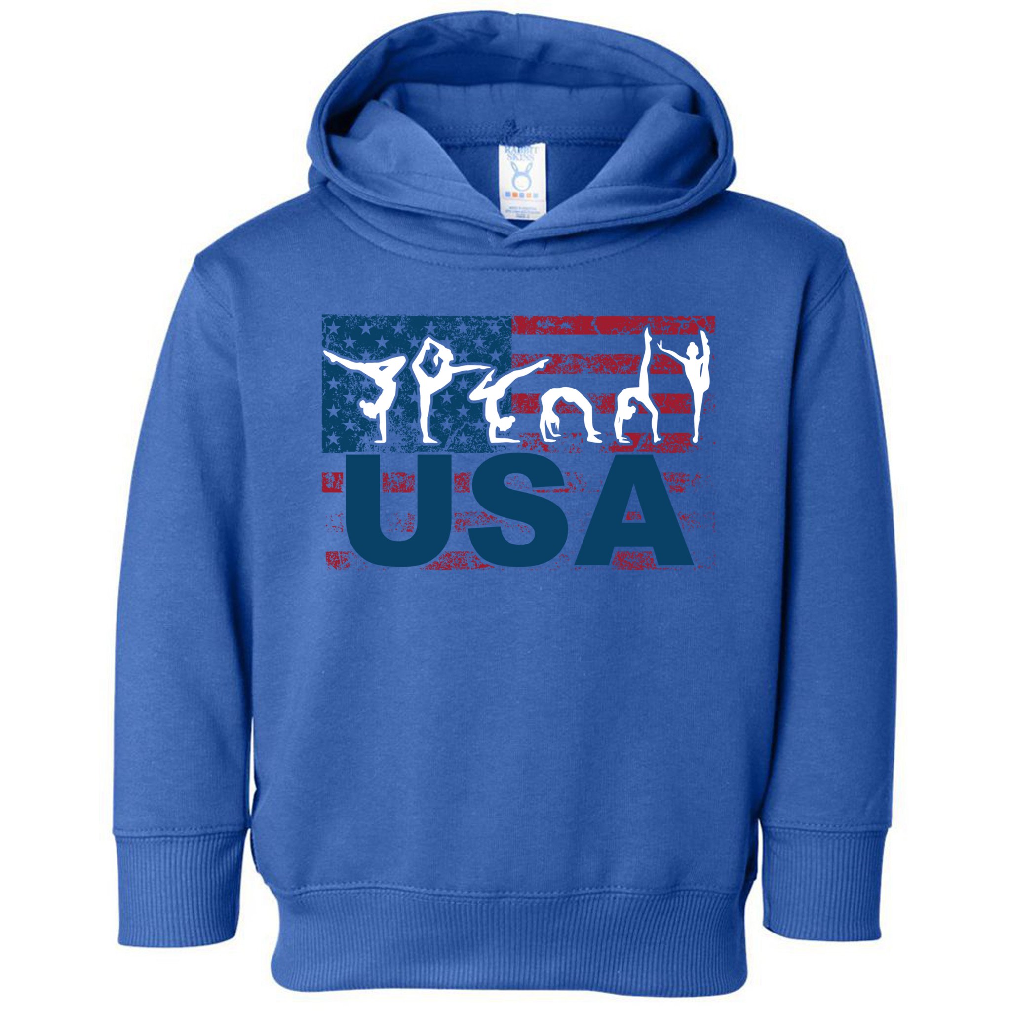 Gymnastics Usa Girl Patriotism Funny Sports Us American Gift Cute Gift Toddler Hoodie