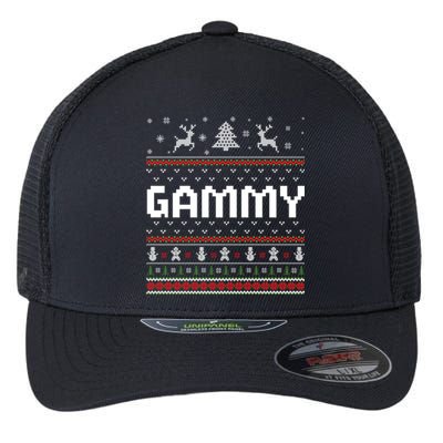 Gammy Ugly Holiday Party Matching Ugly Christmas Sweater Cute Gift Flexfit Unipanel Trucker Cap