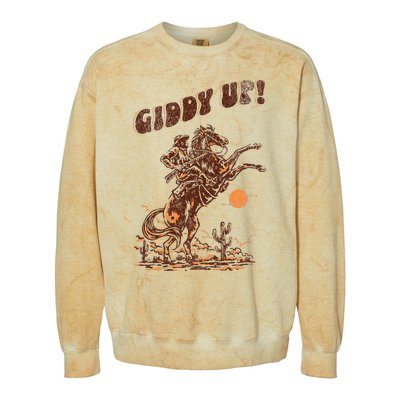 Giddy Up Horse Western Boho Hippie Colorblast Crewneck Sweatshirt