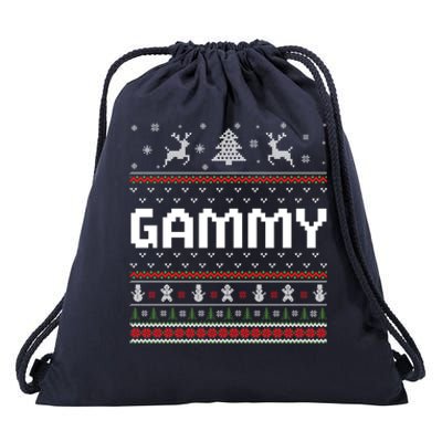 Gammy Ugly Holiday Party Matching Ugly Christmas Sweater Gift Drawstring Bag