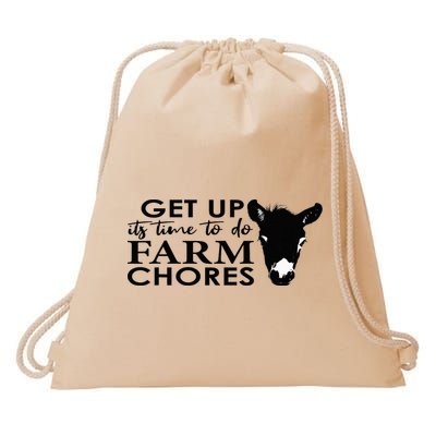 get up its time to do farm chores Drawstring Bag