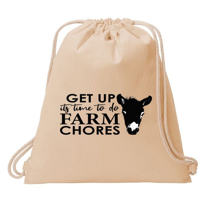 get up its time to do farm chores Drawstring Bag