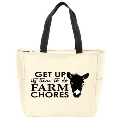 get up its time to do farm chores Zip Tote Bag