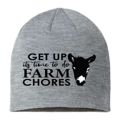 get up its time to do farm chores Sustainable Beanie