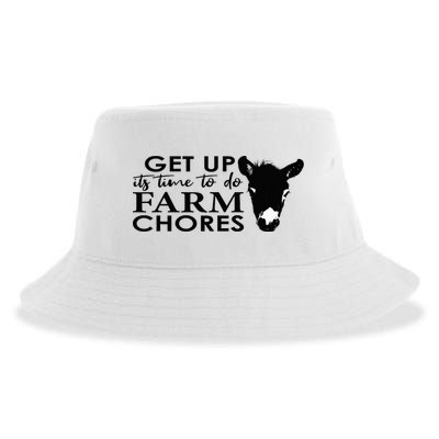 get up its time to do farm chores Sustainable Bucket Hat