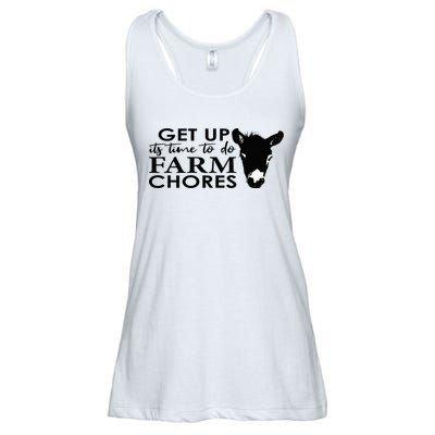 get up its time to do farm chores Ladies Essential Flowy Tank