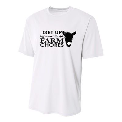 get up its time to do farm chores Youth Performance Sprint T-Shirt