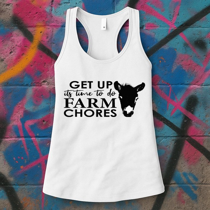 get up its time to do farm chores Womens Tank Top