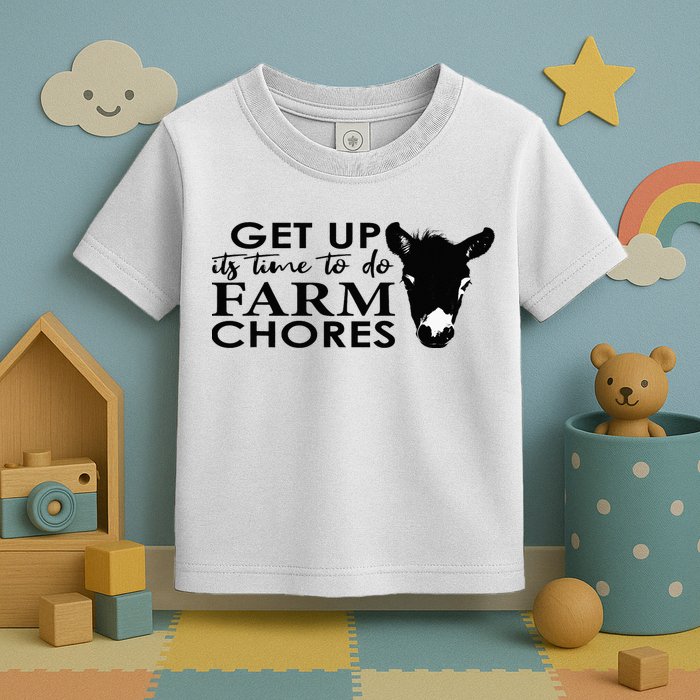 get up its time to do farm chores Toddler T-Shirt