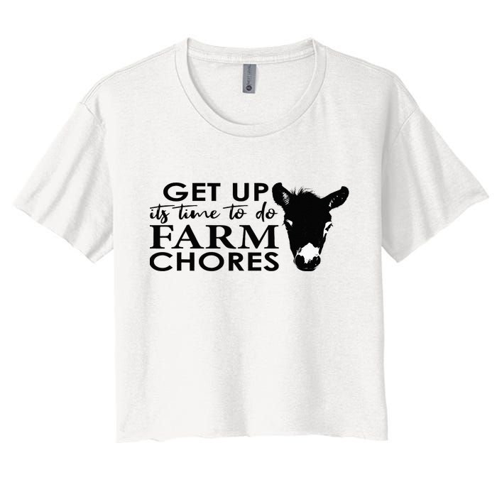 get up its time to do farm chores Crop Top