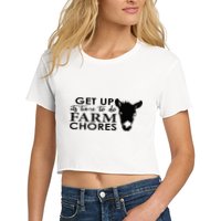 get up its time to do farm chores Crop Top