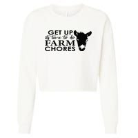 get up its time to do farm chores Cropped Pullover Crew