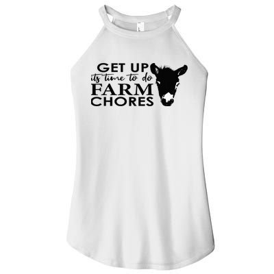 get up its time to do farm chores Women's Perfect Tri Rocker Tank