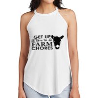 get up its time to do farm chores Women's Perfect Tri Rocker Tank