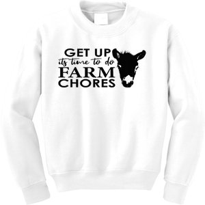 get up its time to do farm chores Kids Sweatshirt