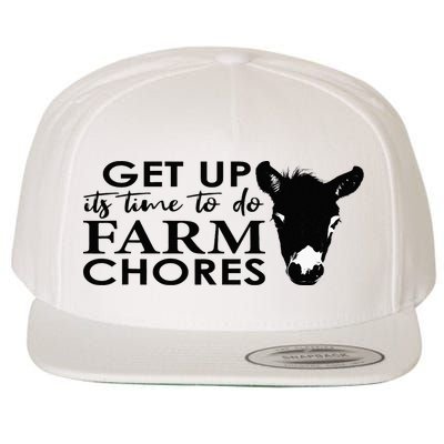 get up its time to do farm chores Wool Snapback Cap