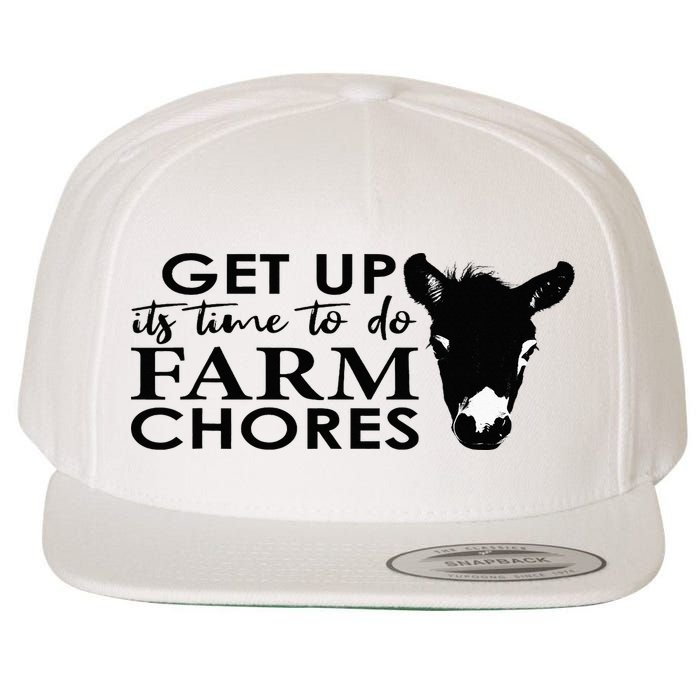 get up its time to do farm chores Wool Snapback Cap