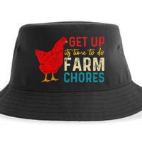 get up it's time to do farm chores Sustainable Bucket Hat