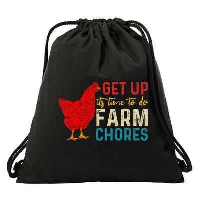 get up it's time to do farm chores Drawstring Bag