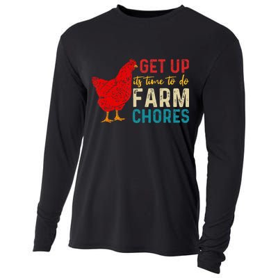 get up it's time to do farm chores Cooling Performance Long Sleeve Crew
