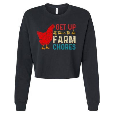 get up it's time to do farm chores Cropped Pullover Crew