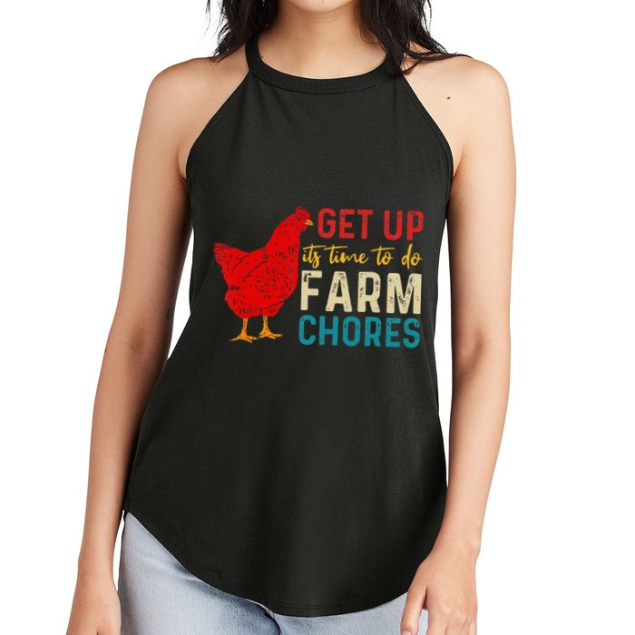 get up it's time to do farm chores Women's Perfect Tri Rocker Tank