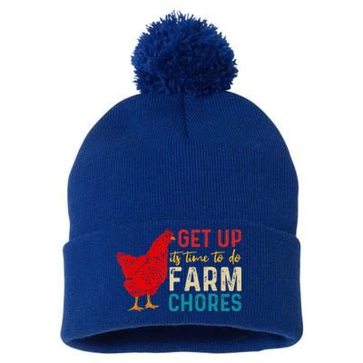 get up it's time to do farm chores Pom Pom 12in Knit Beanie
