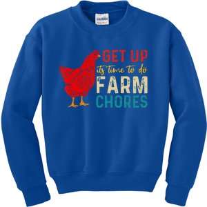 get up it's time to do farm chores Kids Sweatshirt