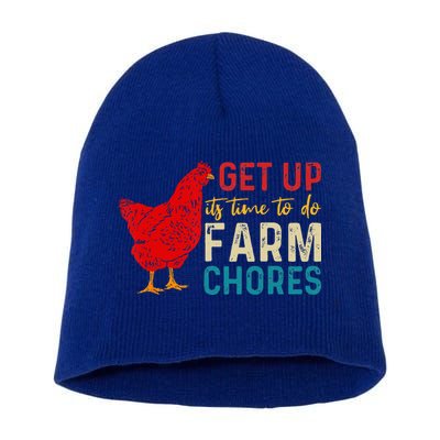 get up it's time to do farm chores Short Acrylic Beanie