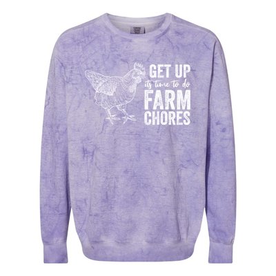 Get Up Its Time To Do Farm Chores Funny Chicken Colorblast Crewneck Sweatshirt