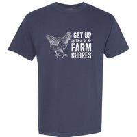 Get Up Its Time To Do Farm Chores Funny Chicken Garment-Dyed Heavyweight T-Shirt