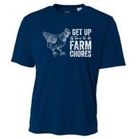 Get Up Its Time To Do Farm Chores Funny Chicken Cooling Performance Crew T-Shirt