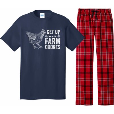 Get Up Its Time To Do Farm Chores Funny Chicken Pajama Set