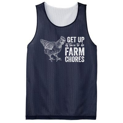 Get Up Its Time To Do Farm Chores Funny Chicken Mesh Reversible Basketball Jersey Tank