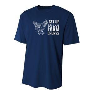 Get Up Its Time To Do Farm Chores Funny Chicken Youth Performance Sprint T-Shirt