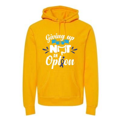 Giving Up Is Not An Option Crc Colon Cancer Awareness Gift Premium Hoodie