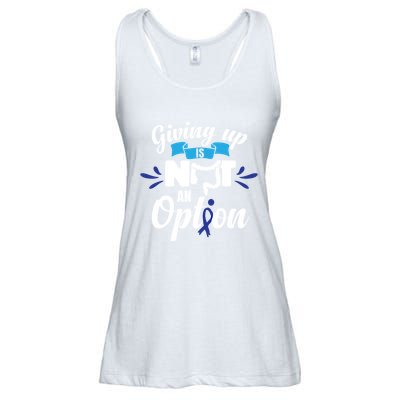 Giving Up Is Not An Option Crc Colon Cancer Awareness Gift Ladies Essential Flowy Tank