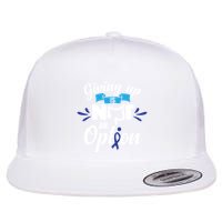 Giving Up Is Not An Option Crc Colon Cancer Awareness Gift Flat Bill Trucker Hat
