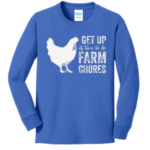 Get Up Its Time To Do Farm Chores Kids Long Sleeve Shirt