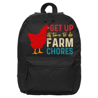 Get Up Its Time To Do Farm Chores 16 in Basic Backpack